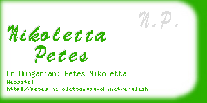 nikoletta petes business card